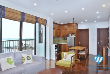 Lake view two bedrooms apartment for lease in Xom Phu, Dang Thai Mai area